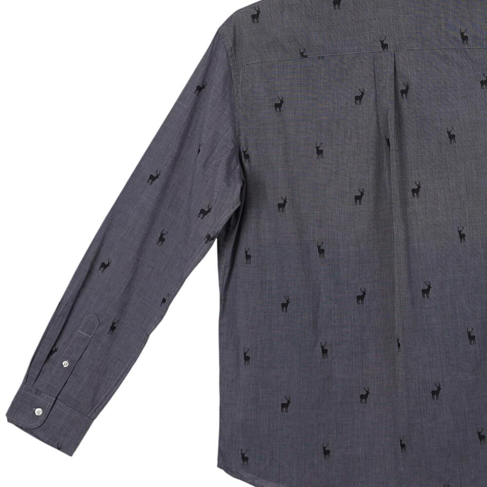 NWT Chaps Button-Up Shirt Men L Gray Deer Elk Print Long Sleeve Cotton Blend - Picture 6 of 8
